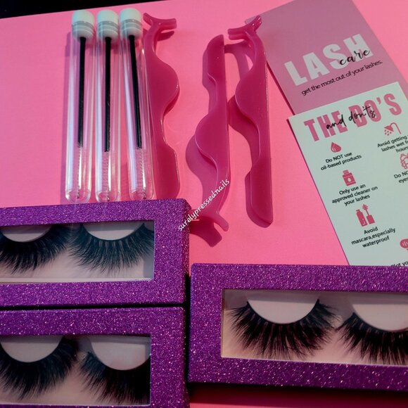 Surely Pressed Lash Strips - Black 3 Pair Set A - Picture 1 of 3